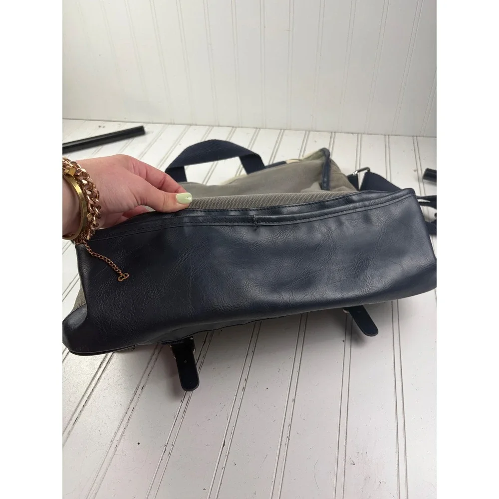 Ben Sherman Canvas Green Gray Crossbody Laptop School Messenger Bag